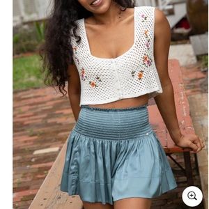 Natural Life Seafoam Daisy Skort Small